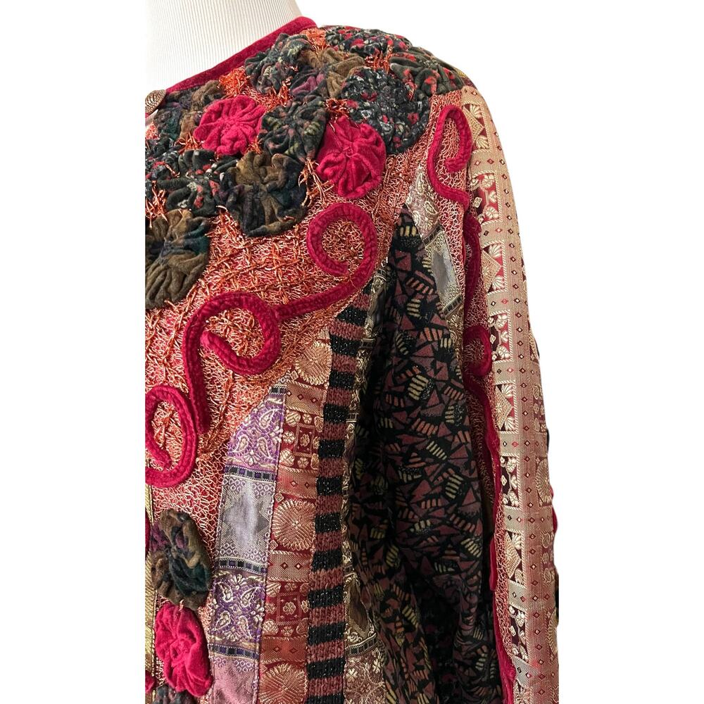 Coldwater Creek Patchwork Jacket Art To Wear Boxy… - image 4